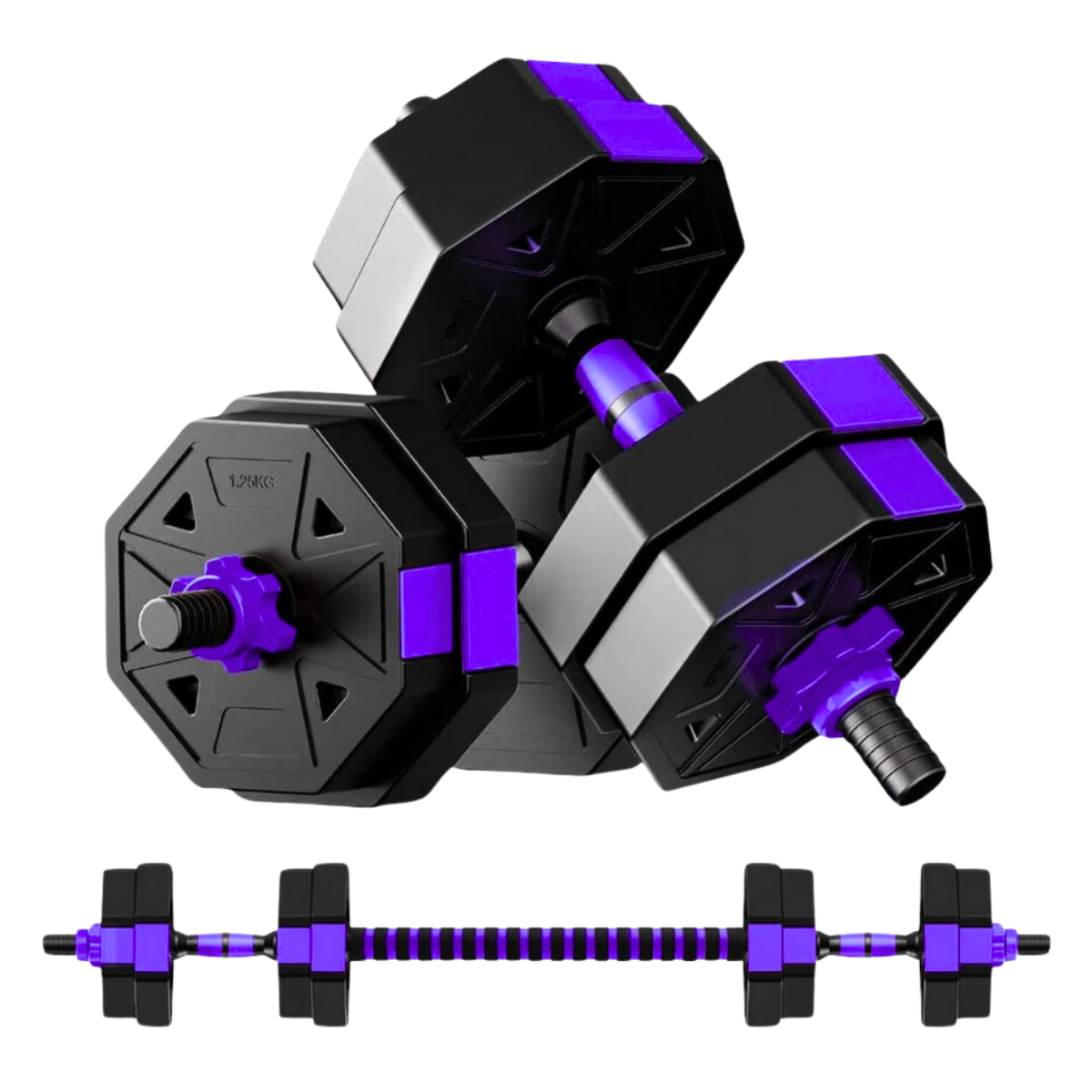 Set De Mancuernas Ajustable De 15kg Con Unión/extensor-0