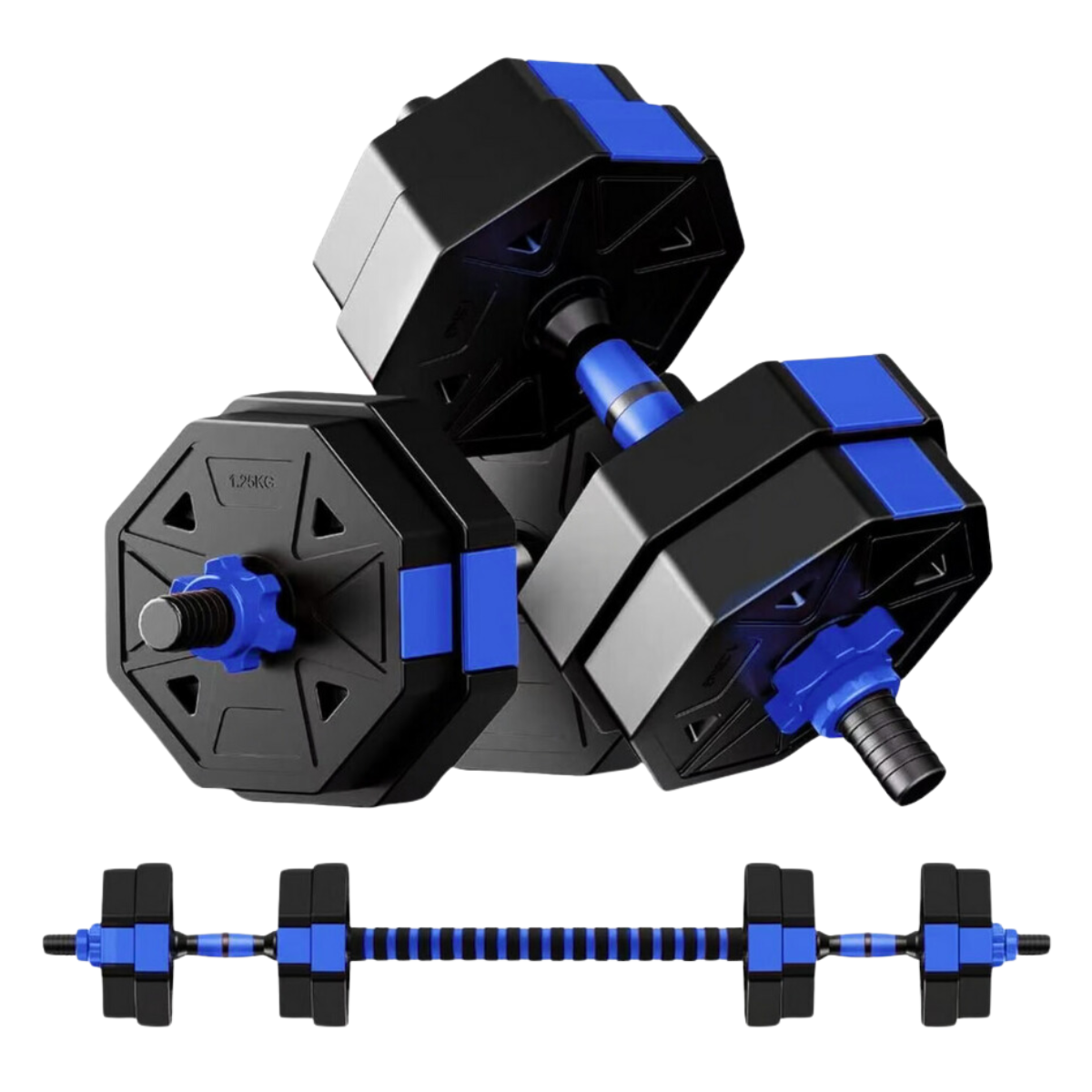 Set De Mancuernas Ajustable De 15kg Con Unión/extensor-0