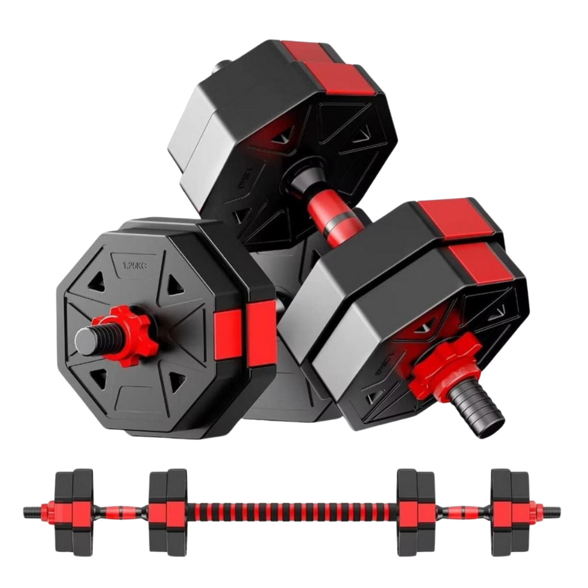 Set De Mancuernas Ajustable De 15kg Con Unión/extensor-0