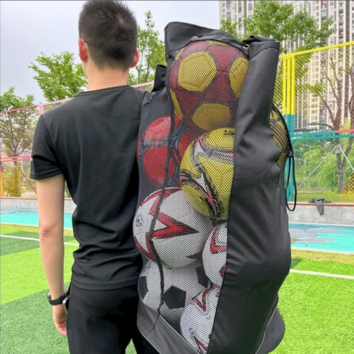 Bolso Mochila Traslado De 15 Balones Porta Balonera Deporte-5
