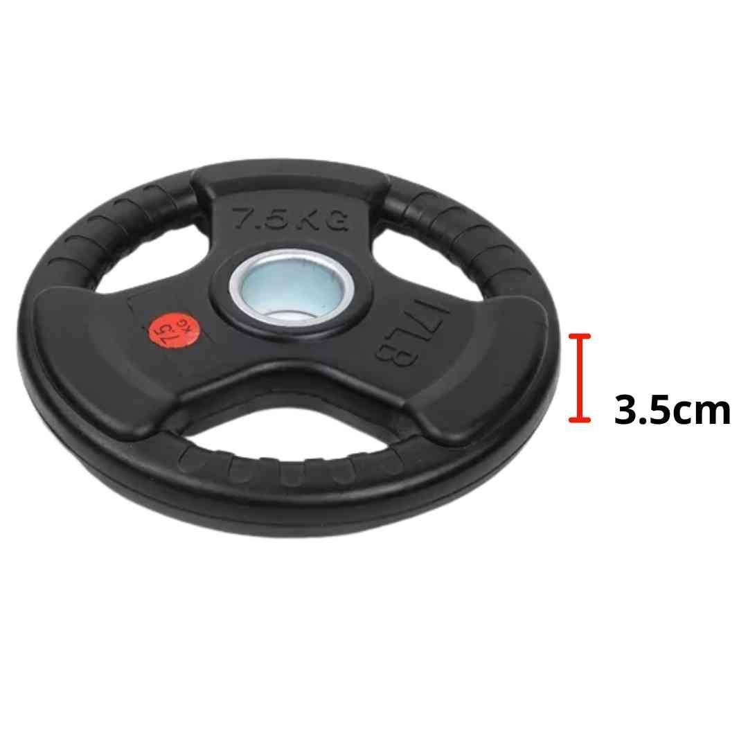 Disco Pre-olímpico De 7.5kg Con Agarres Engomado Mancuerna-0