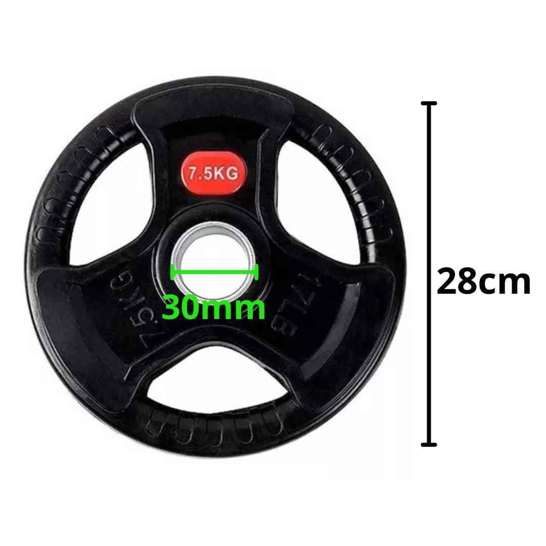 Disco Pre-olímpico De 7.5kg Con Agarres Engomado Mancuerna-1