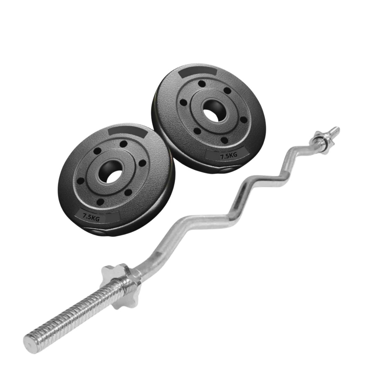 Barra Preolímpica Z 120cm Cromada + 15kg En Discos-0