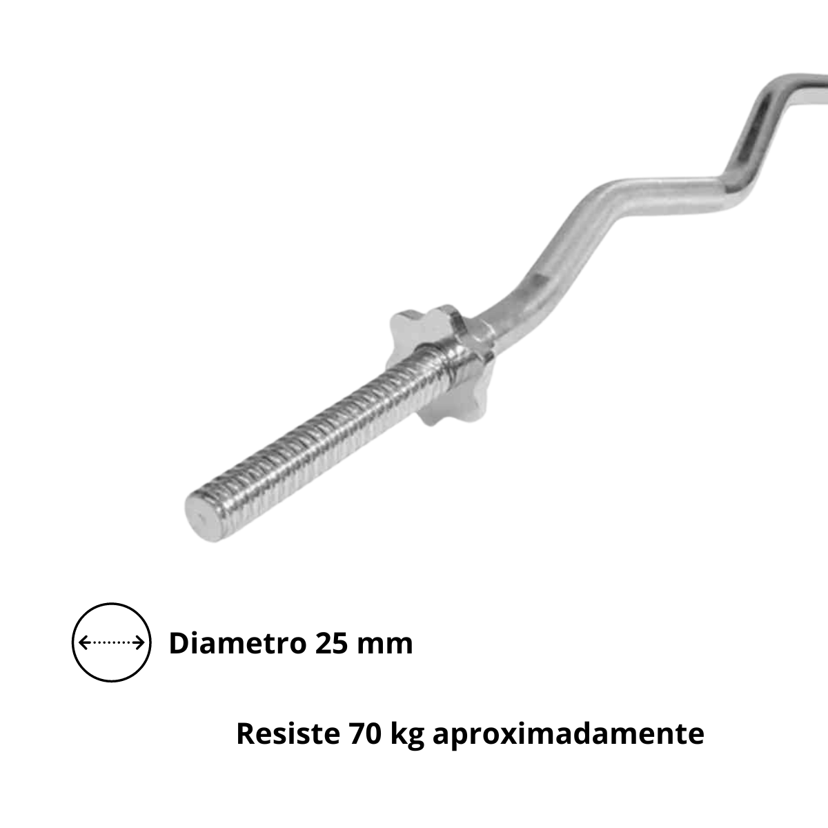 Barra Preolímpica Z 120cm Cromada + 15kg En Discos-2