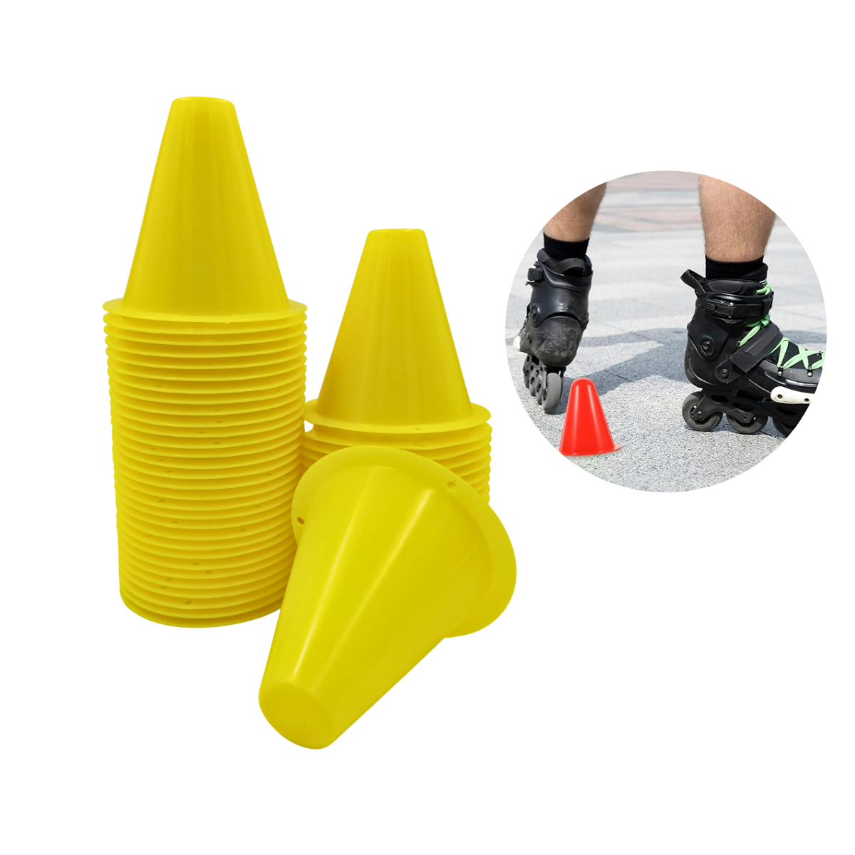 Set 50 Conos De Entrenamiento 9 Cm Patinaje Deportes-0