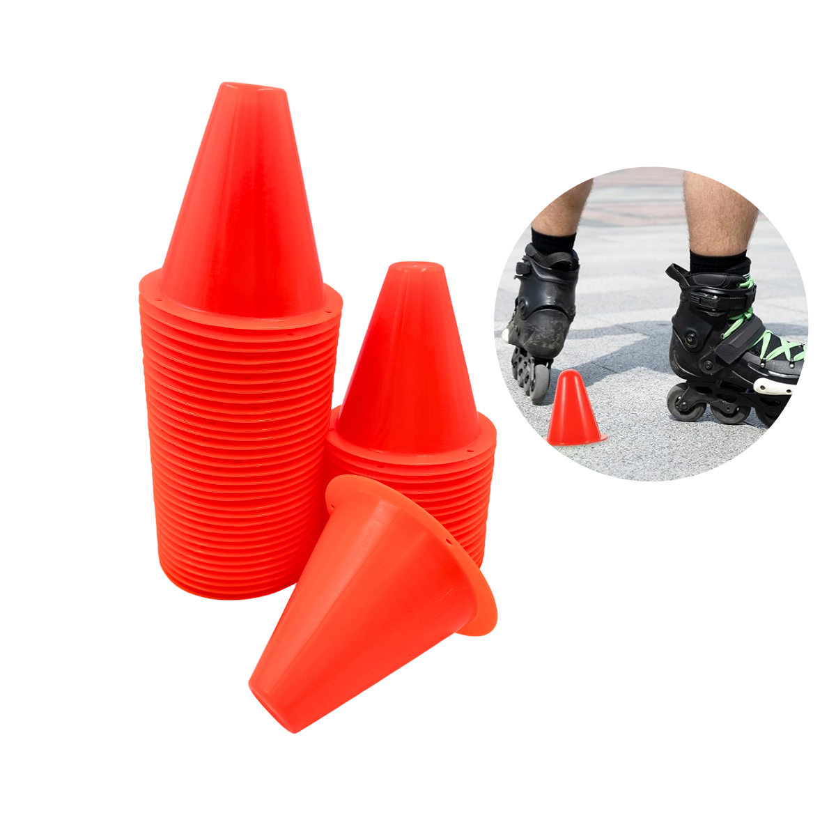 Set 50 Conos De Entrenamiento 9 Cm Patinaje Deportes-0