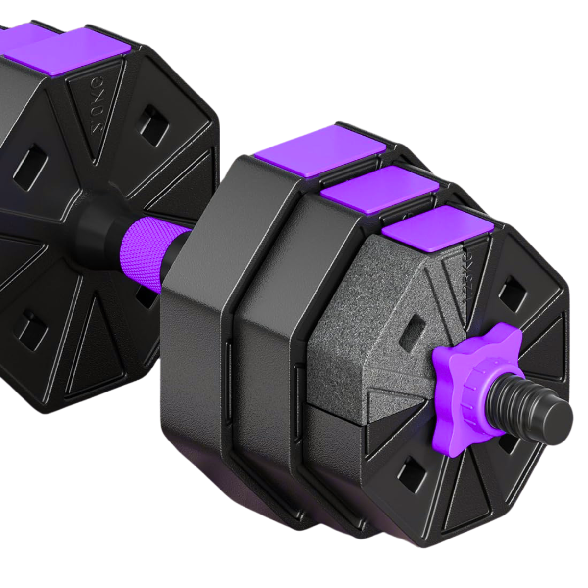 Set De Mancuernas Pvc 20kg Barra Armable Ajustable-1