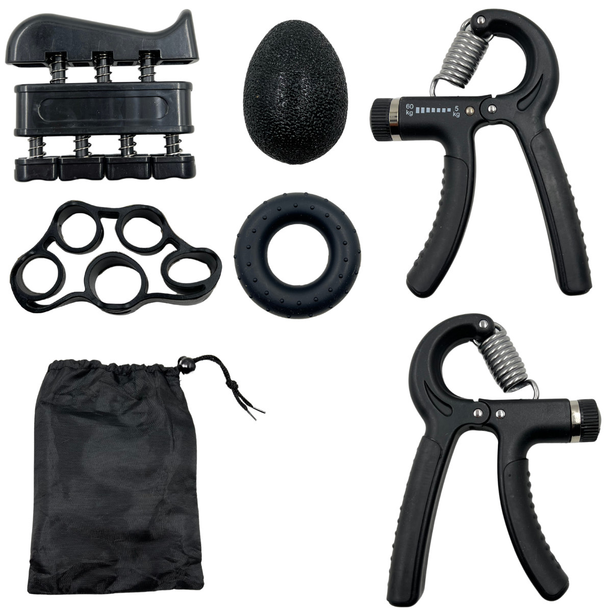 Ejercitador Fortalecedor De Manos Ajustable 5 Piezas+ Bolso-0