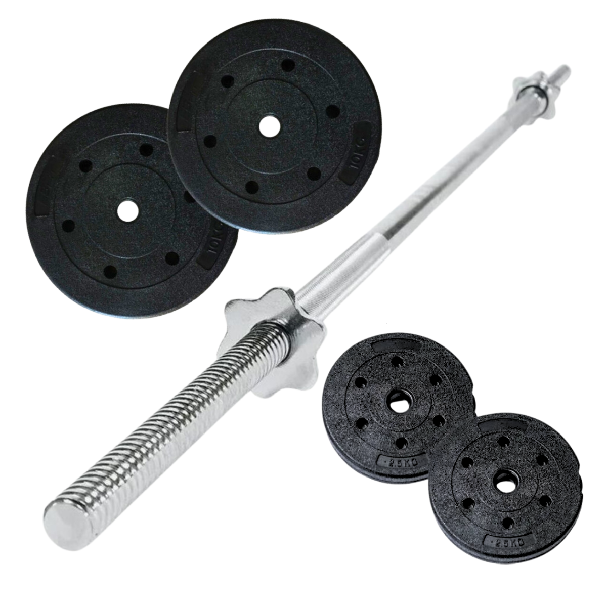 Barra Preolímpica 120cm Cromada +25 Kg En Discos-0