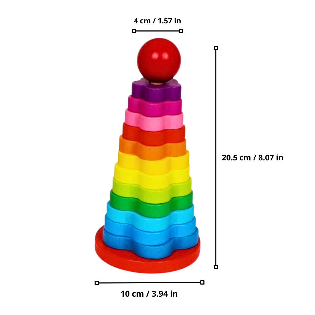 Juguete Torre Apilable Madera Arcoíris Para Niños Didáctico-1