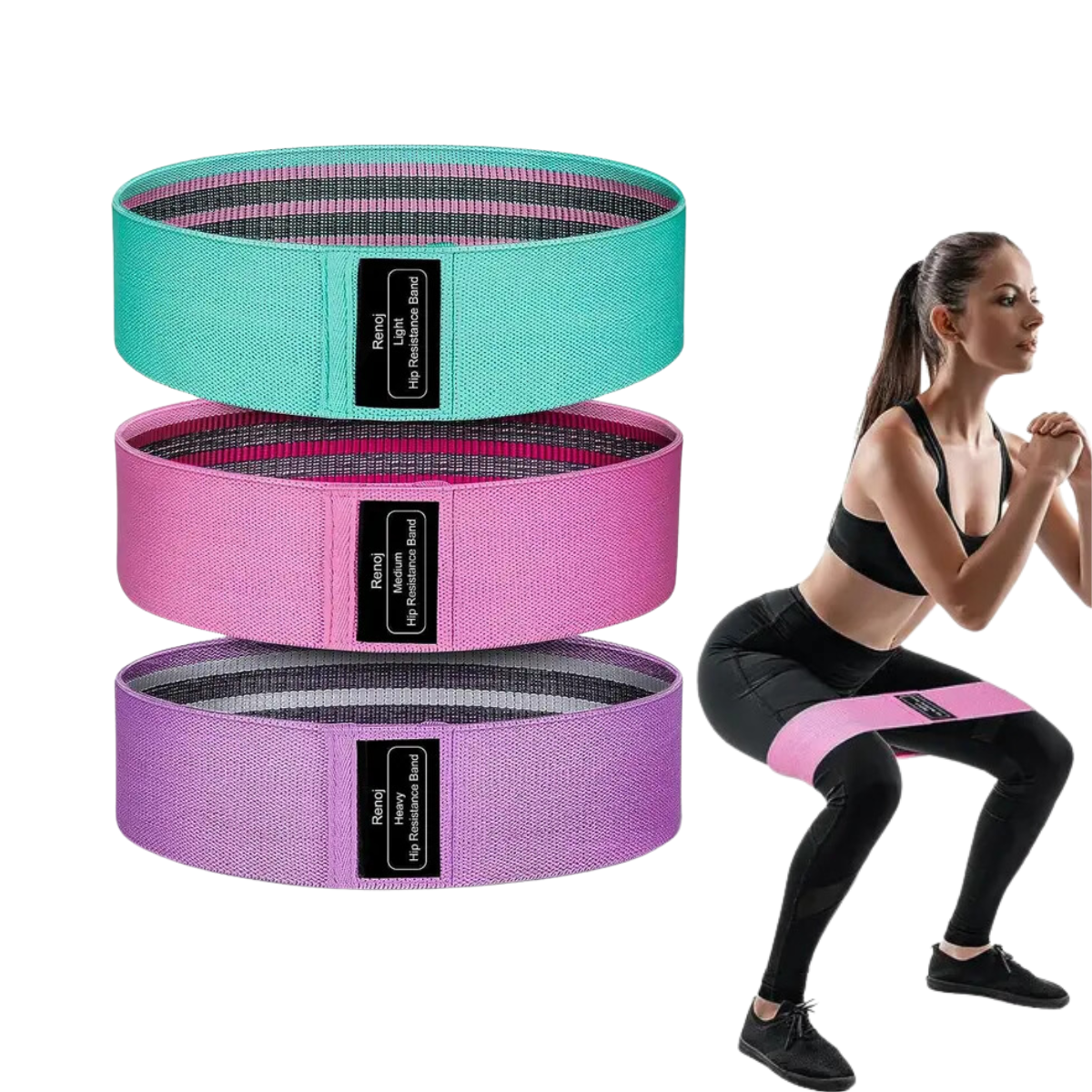 Set De 3 Bandas Elásticas De Tela Resistentes-0