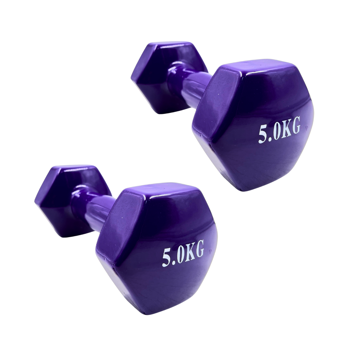 Par De Mancuernas Hexagonales De Vinilo 5kg C/u (total 10kg)-0
