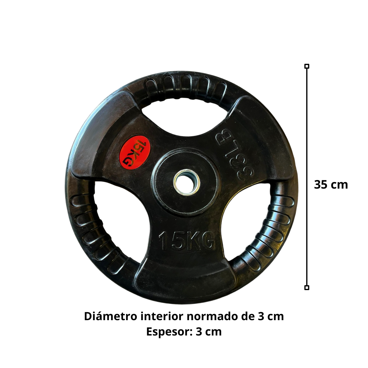 Disco Pre-Olímpico De 15 Kg Con Agarres Unidad -1