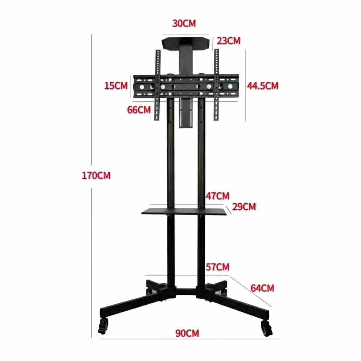 Rack Soporte Con Ruedas Stand De Tv Móvil 32 A 70 Negro-1