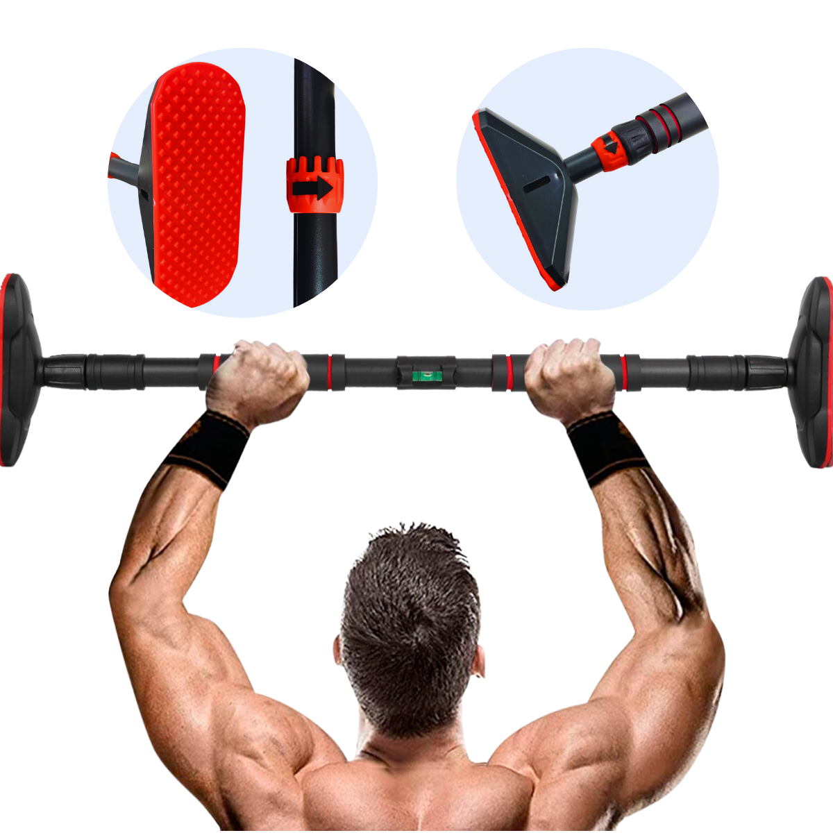 Barra Ajustable Para Puerta Dominadas Y Flexiones-0