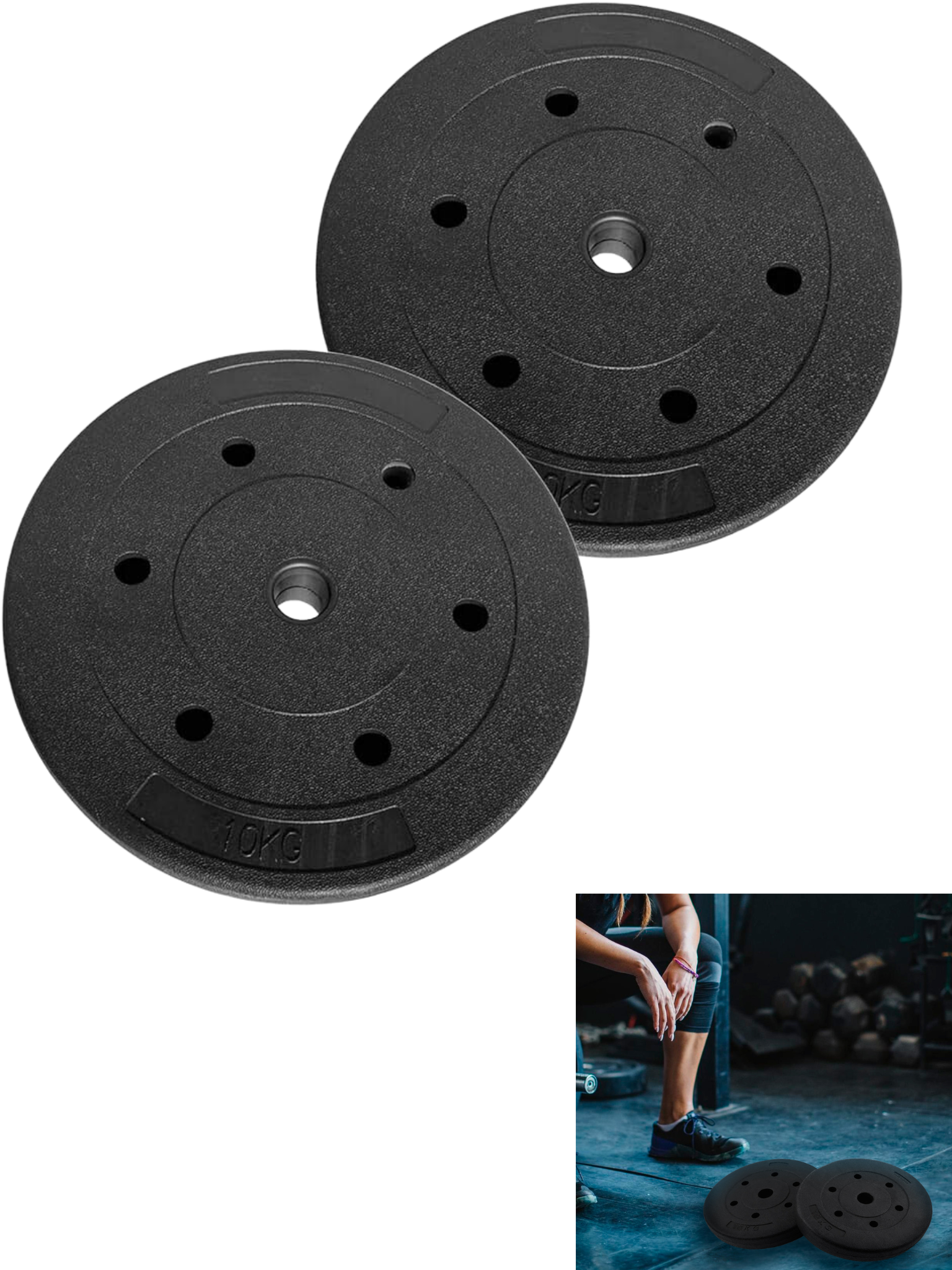 Set De 2 Disco Pvc 10kg C/u Preolímpico-3