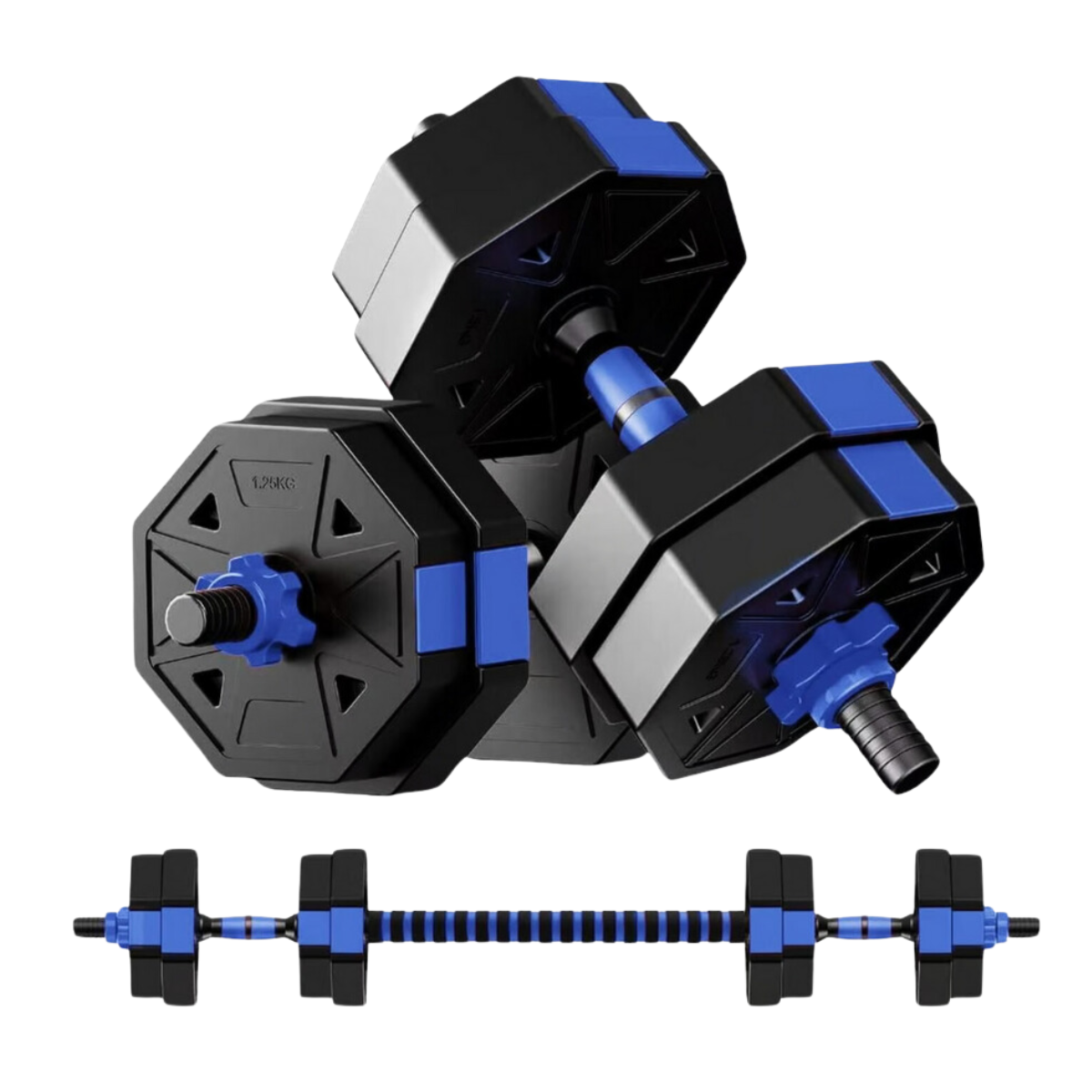 Set De Mancuernas Ajustable De 10kg Azul-0