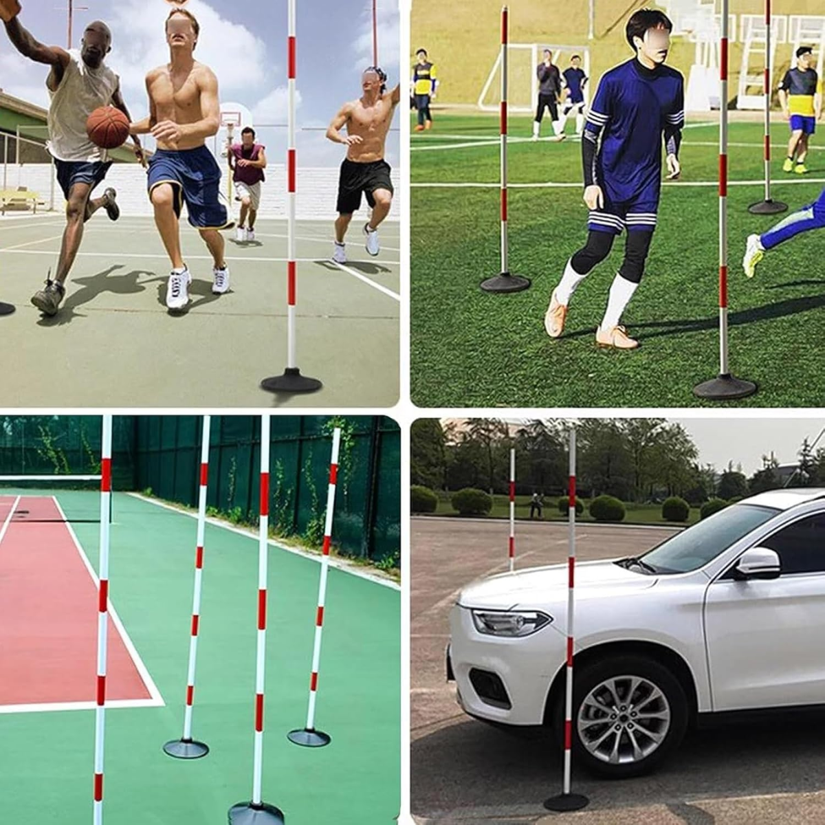 Bastón Slalom 1.5 Mts Con Base Para Deportes O Vial-3