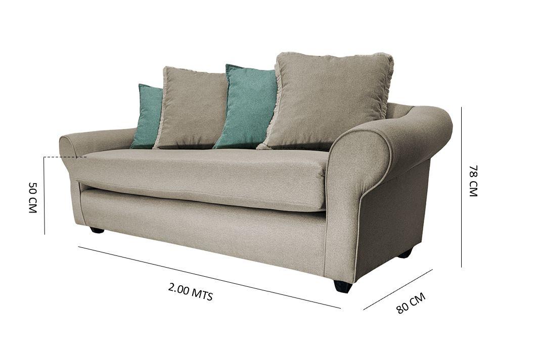 SOFÁ PRAT CHENILLE BEIGE 3 CUERPOS -3