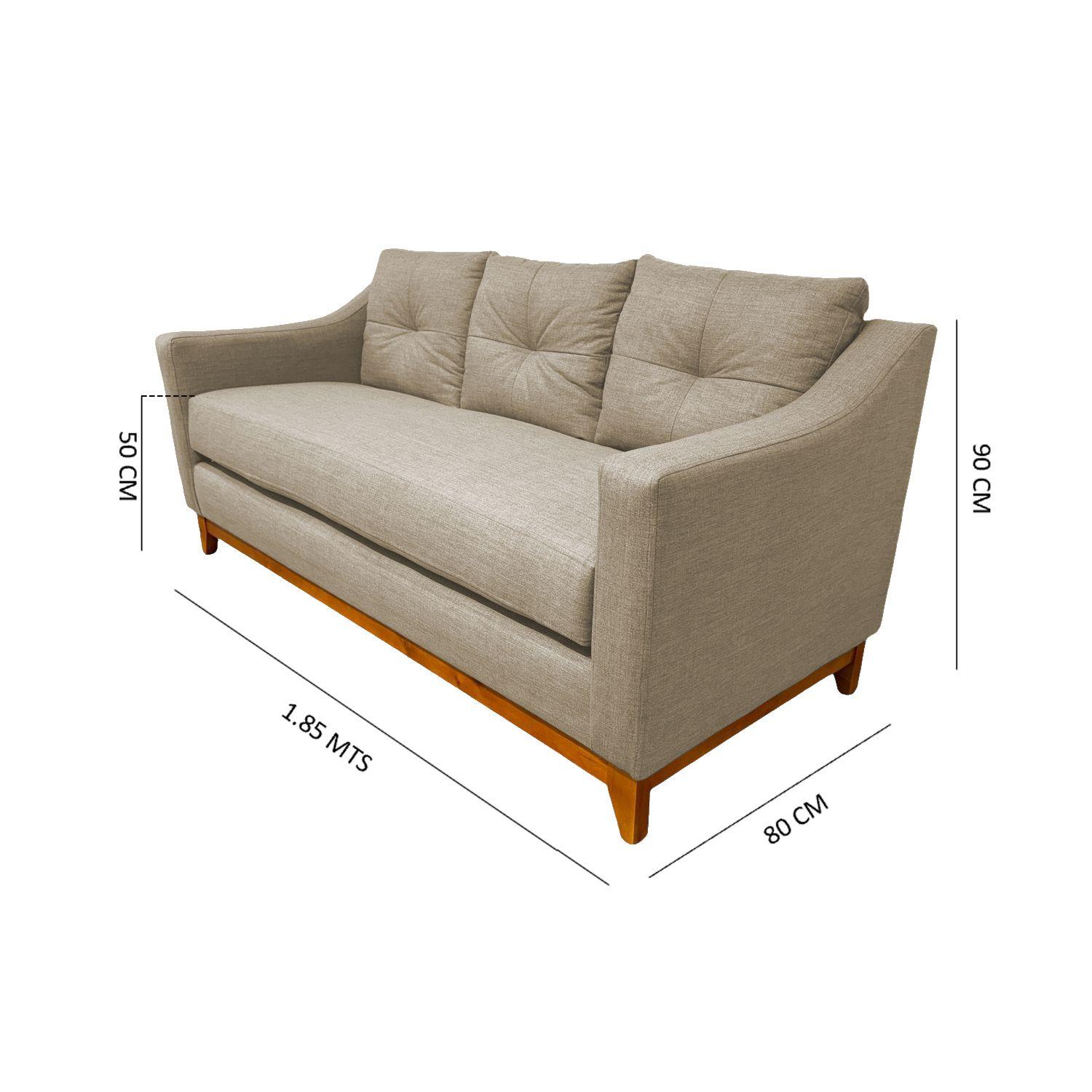 SOFÁ CARRERA CHENILLE BEIGE 3 CUERPOS -3