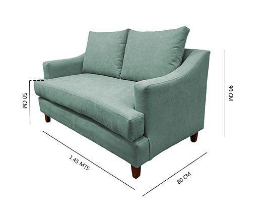 SOFÁ MISTRAL CHENILLE VERDE MENTA 2 CUERPOS -4