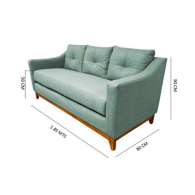 SOFÁ CARRERA CHENILLE VERDE MENTA 3 CUERPOS -3