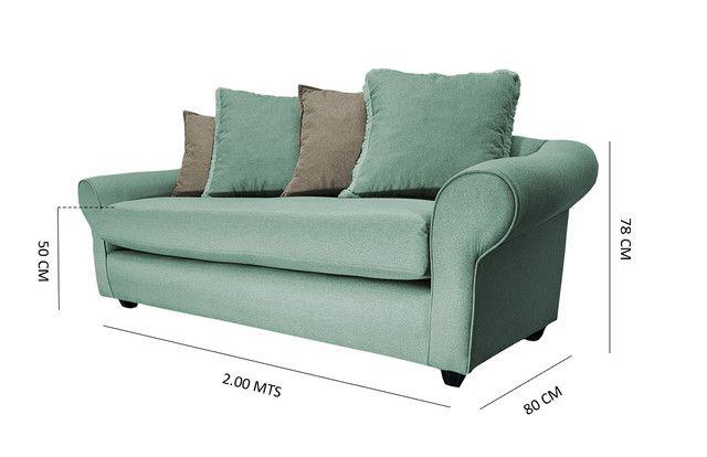 SOFÁ PRAT CHENILLE VERDE MENTA 3 CUERPOS -3