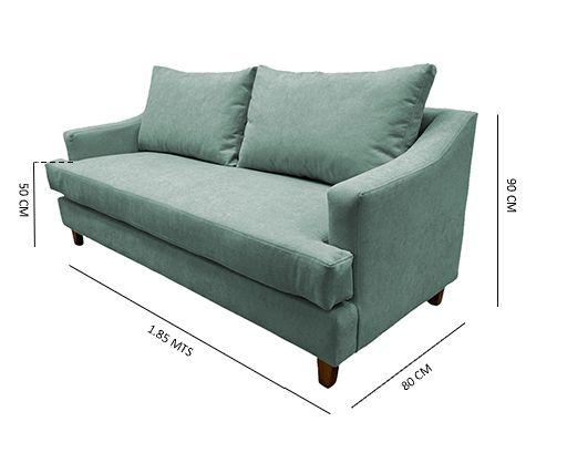 SOFÁ MISTRAL CHENILLE VERDE MENTA 3 CUERPOS -3