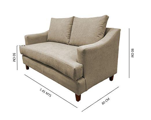SOFÁ MISTRAL CHENILLE BEIGE 2 CUERPOS -3