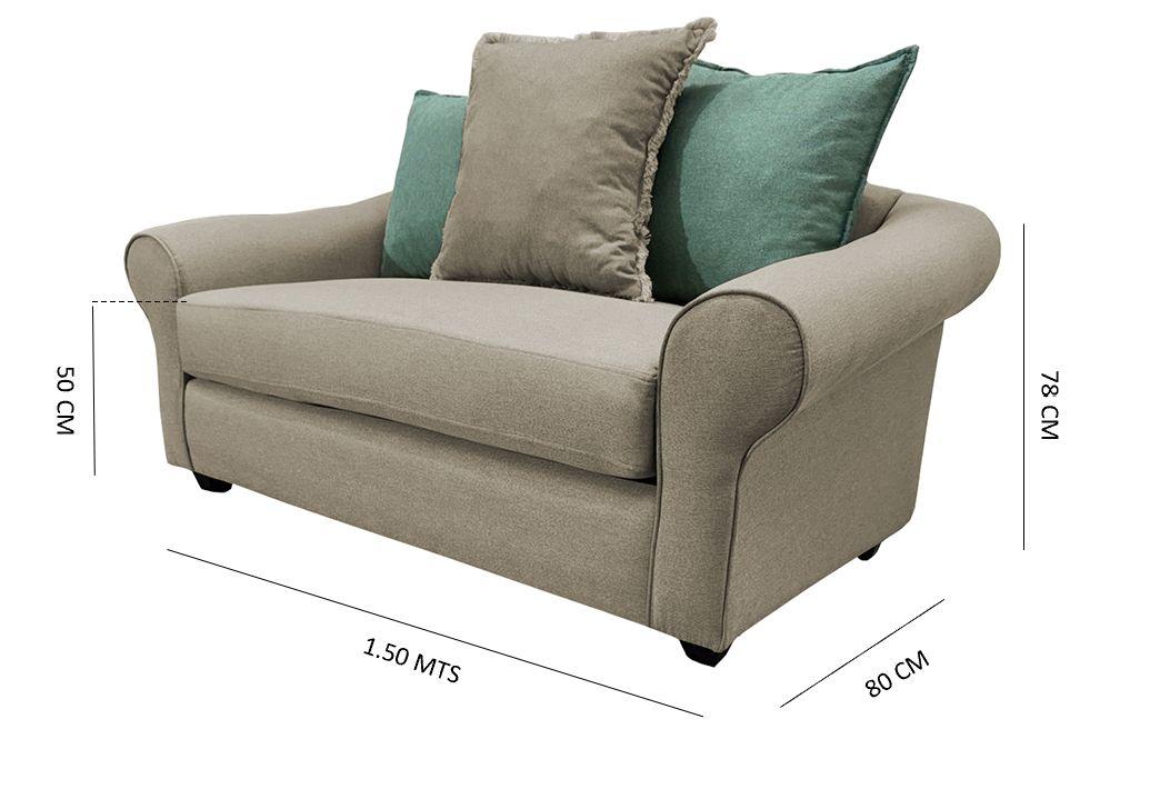 SOFÁ PRAT CHENILLE BEIGE 2 CUERPOS -3
