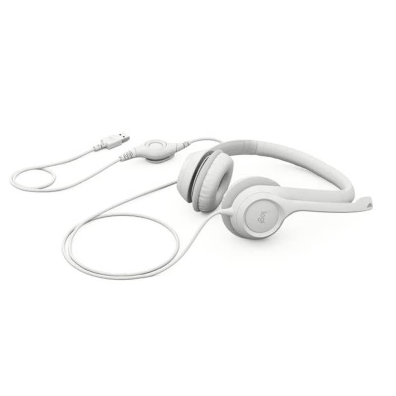 Audifonos Logitech H390 con Micrófono Alámbrico 1.9 Metros USB Blanco-1