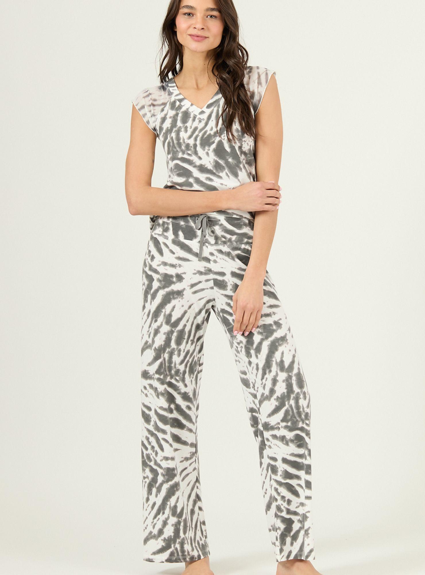 Pijama de Mujer Dame Pantalon Largo Gris-0