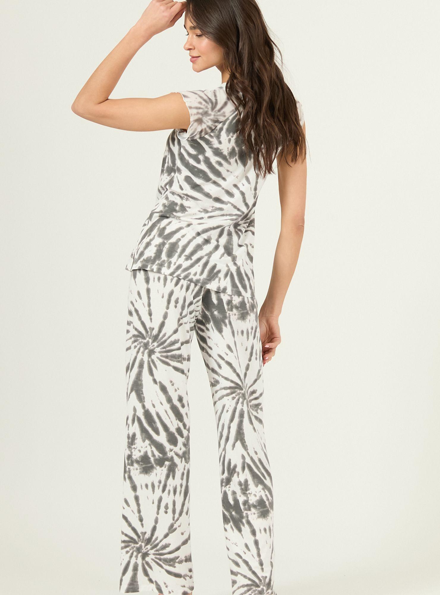 Pijama de Mujer Dame Pantalon Largo Gris-2