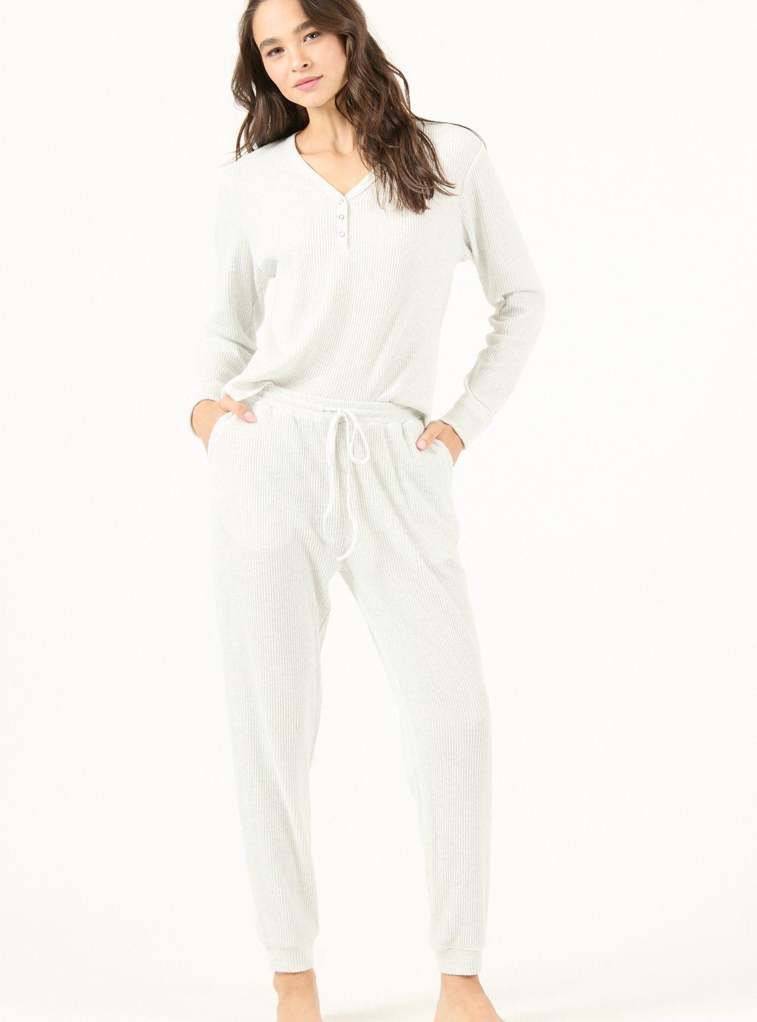Pijama de Mujer Leti Rib Gris-0