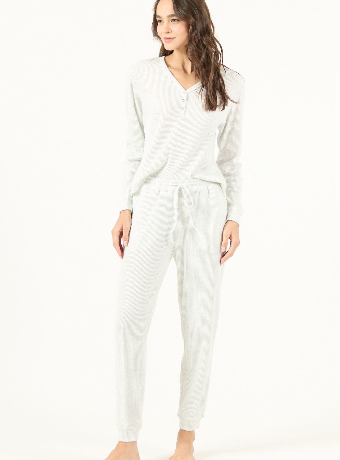 Pijama de Mujer Leti Rib Gris-1