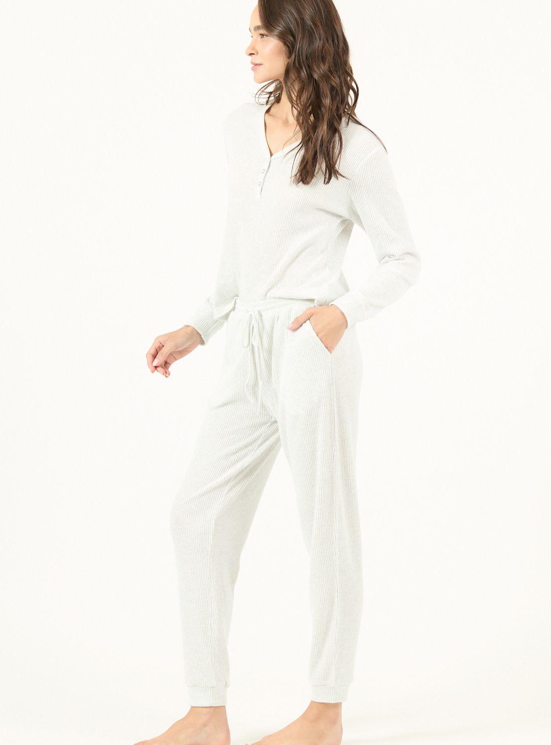 Pijama de Mujer Leti Rib Gris-2
