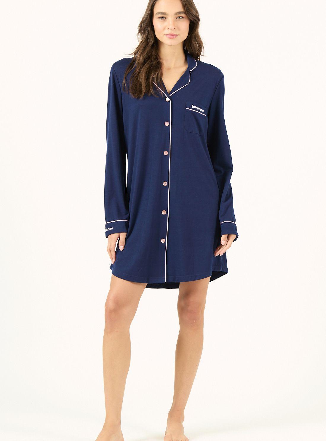 Camisa de Dormir Bruna Azul-0