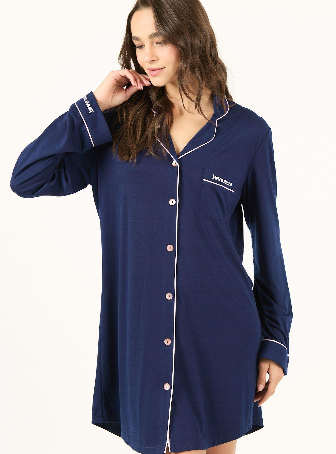 Camisa de Dormir Bruna Azul-1