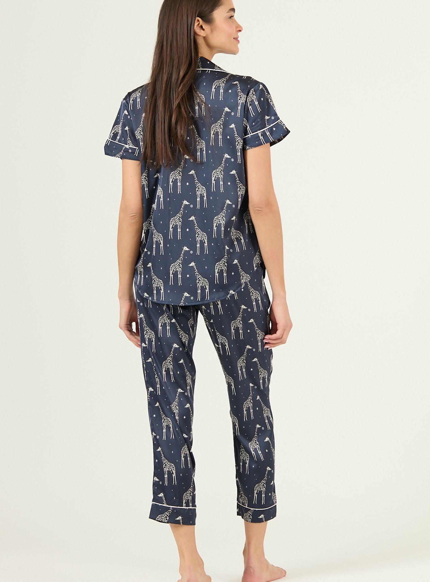 Pijama de Mujer Roma Pantalon Manga Corta Azul Estampado-2