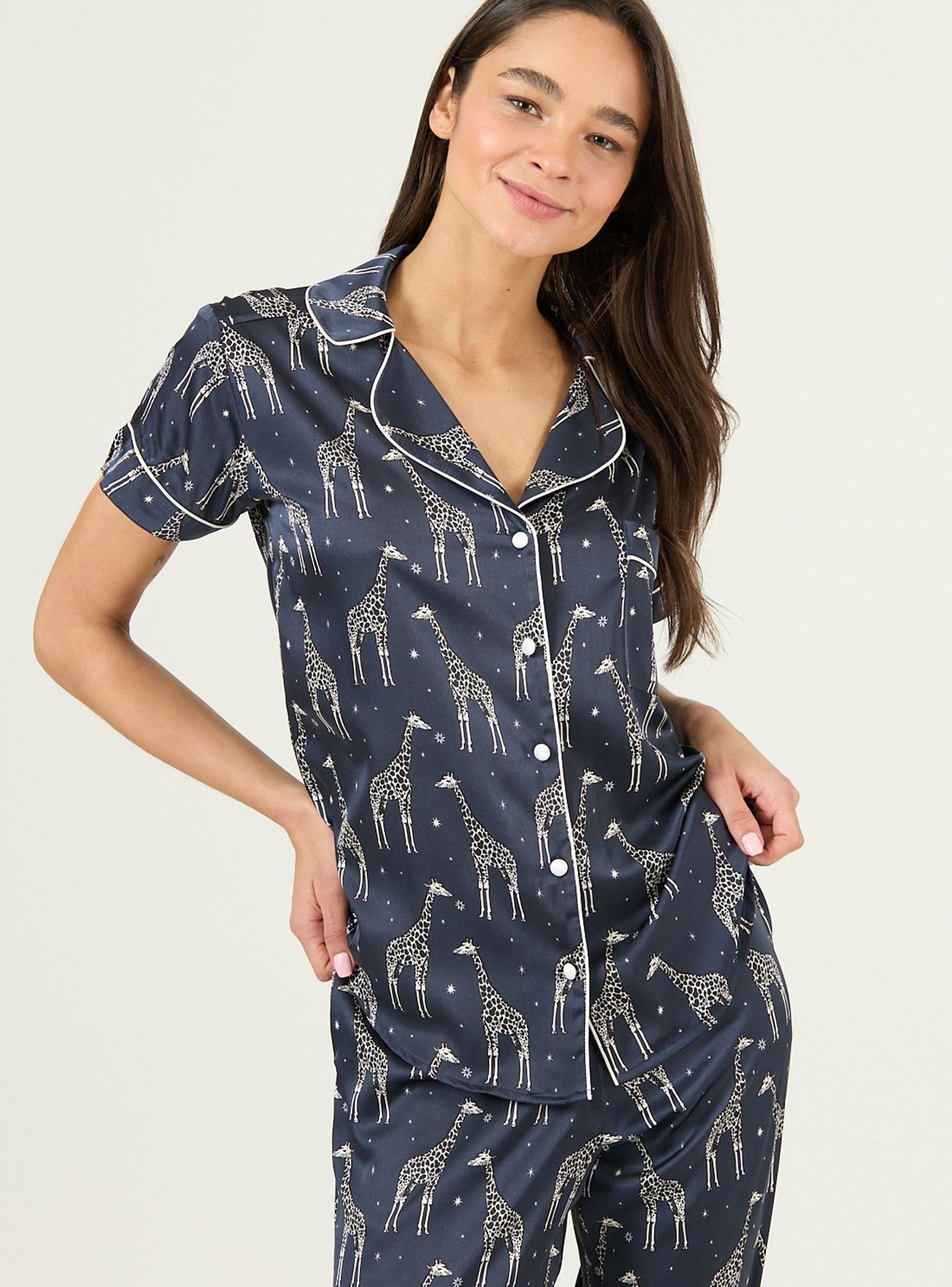 Pijama de Mujer Roma Pantalon Manga Corta Azul Estampado-3