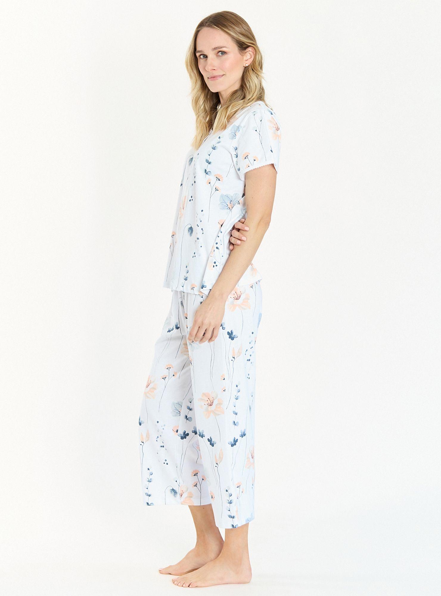 Pijama de Mujer New Cuore Blanco Flor-1