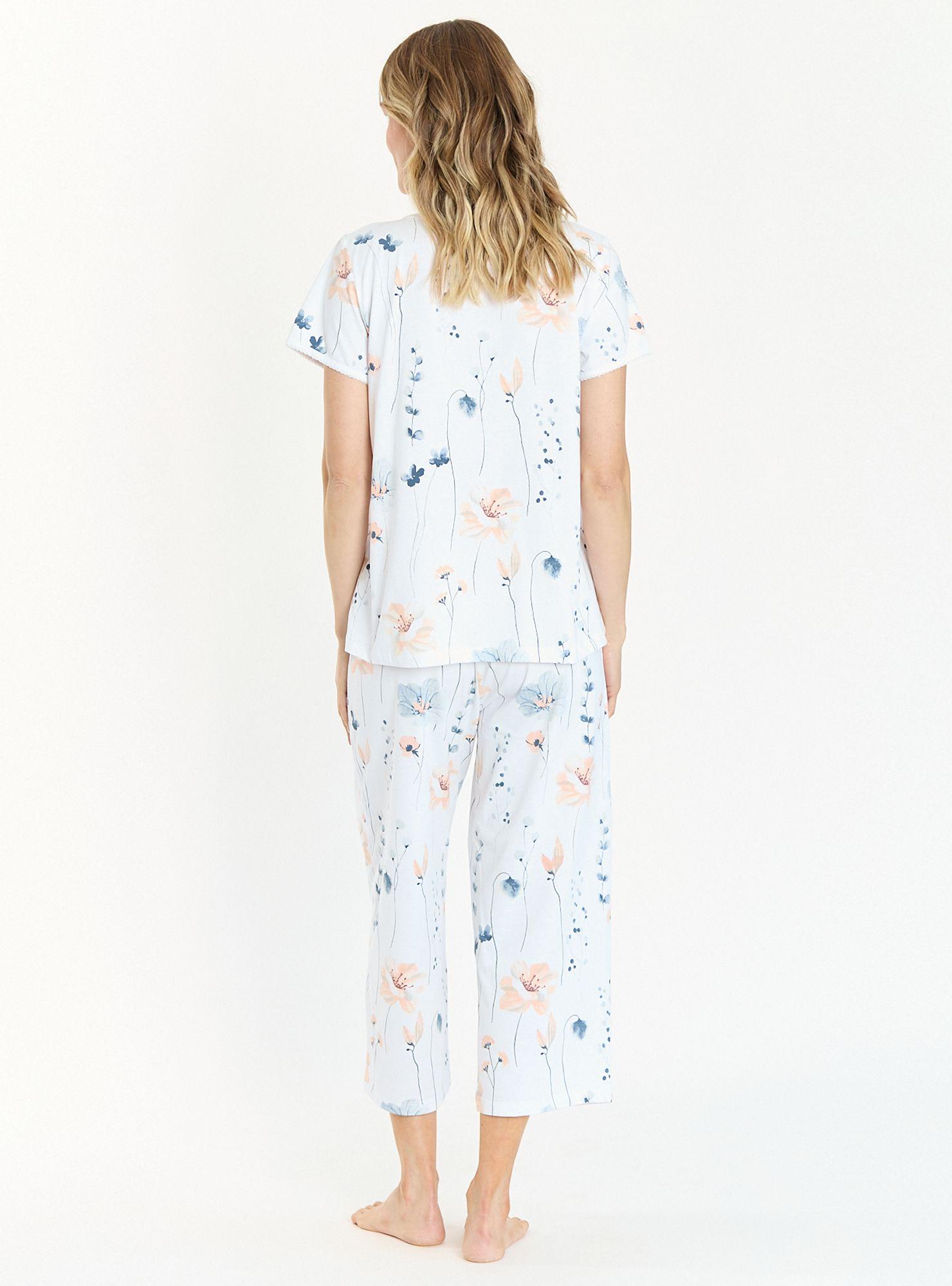 Pijama de Mujer New Cuore Blanco Flor-2