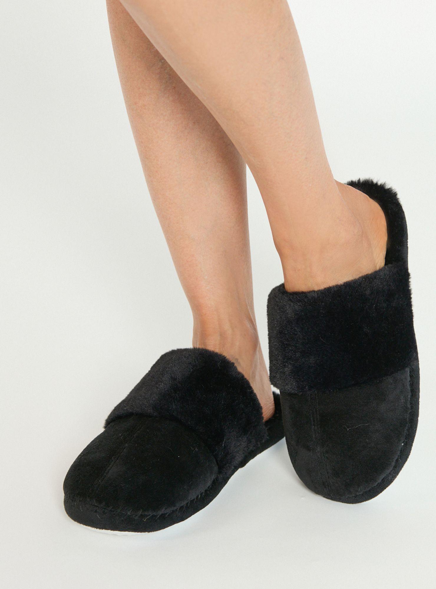 Pantufla de Mujer Zapatilla Gamuza Negro-2