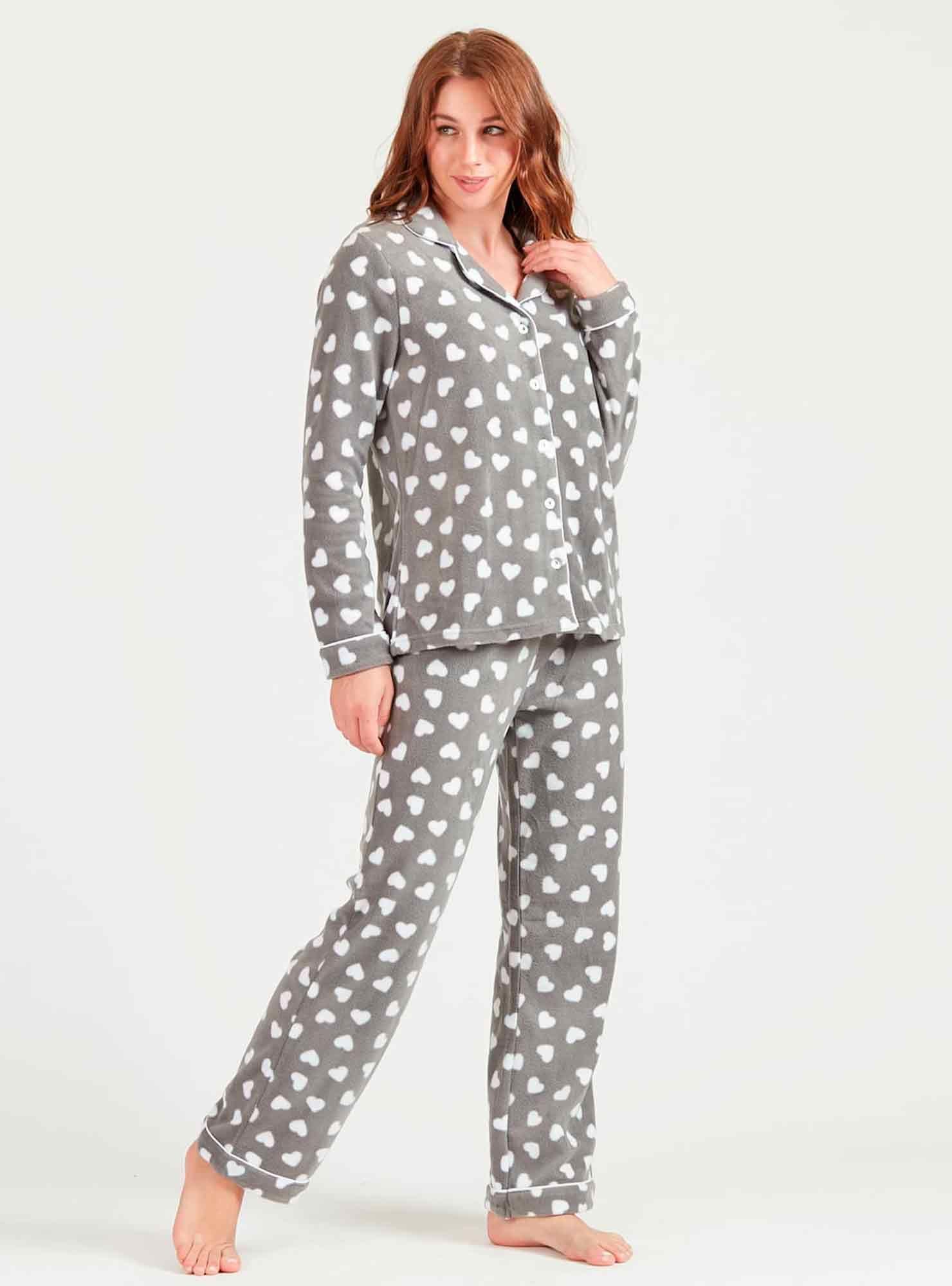 Pijama de mujer Sport Polar Gris Estampado-1