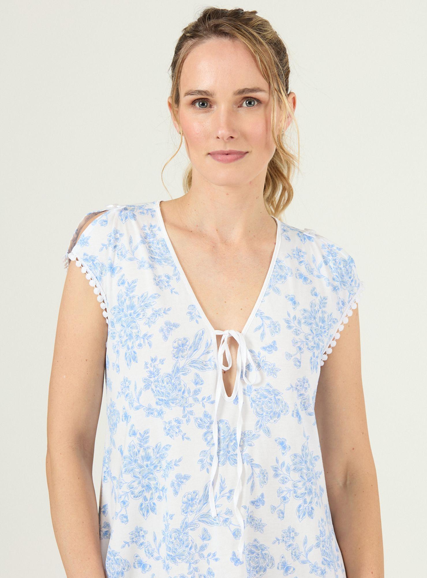 Camisola de Dormir Cleo Celeste-4