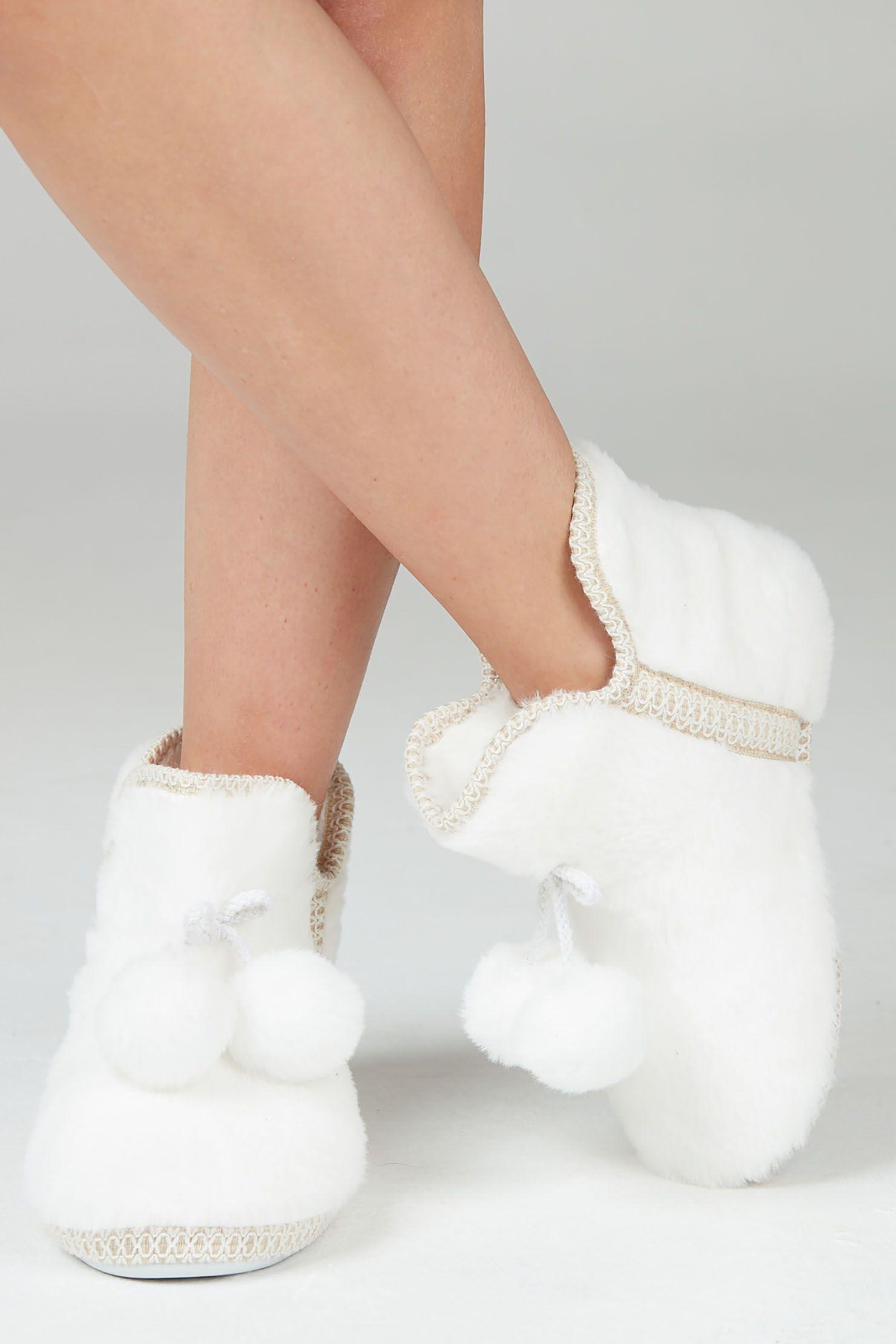 Pantufla Bota New Blanco-1
