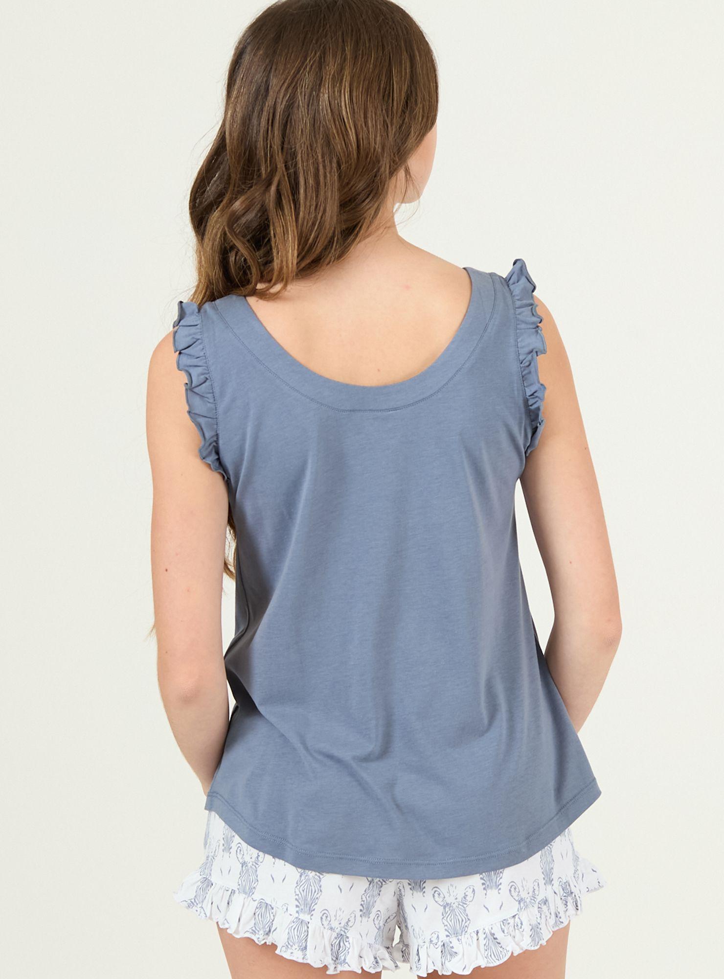 Pijama de Mujer Tokyo Celeste-3