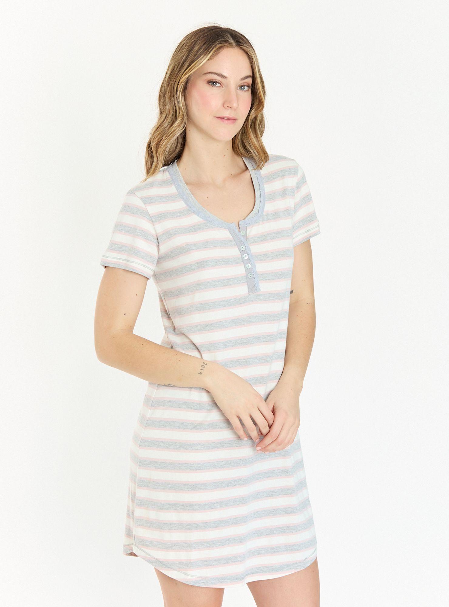 Camisa de Dormir New Rayas Gris-1