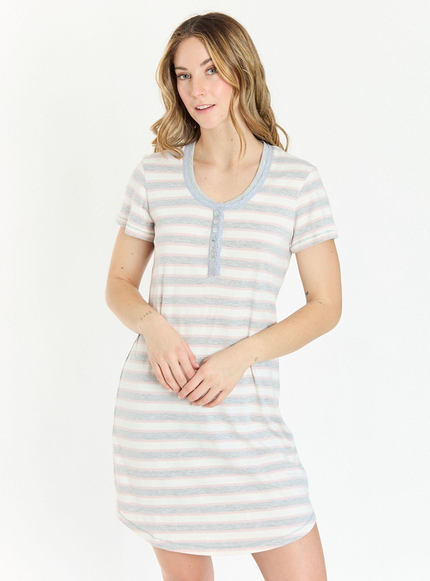 Camisa de Dormir New Rayas Gris-3