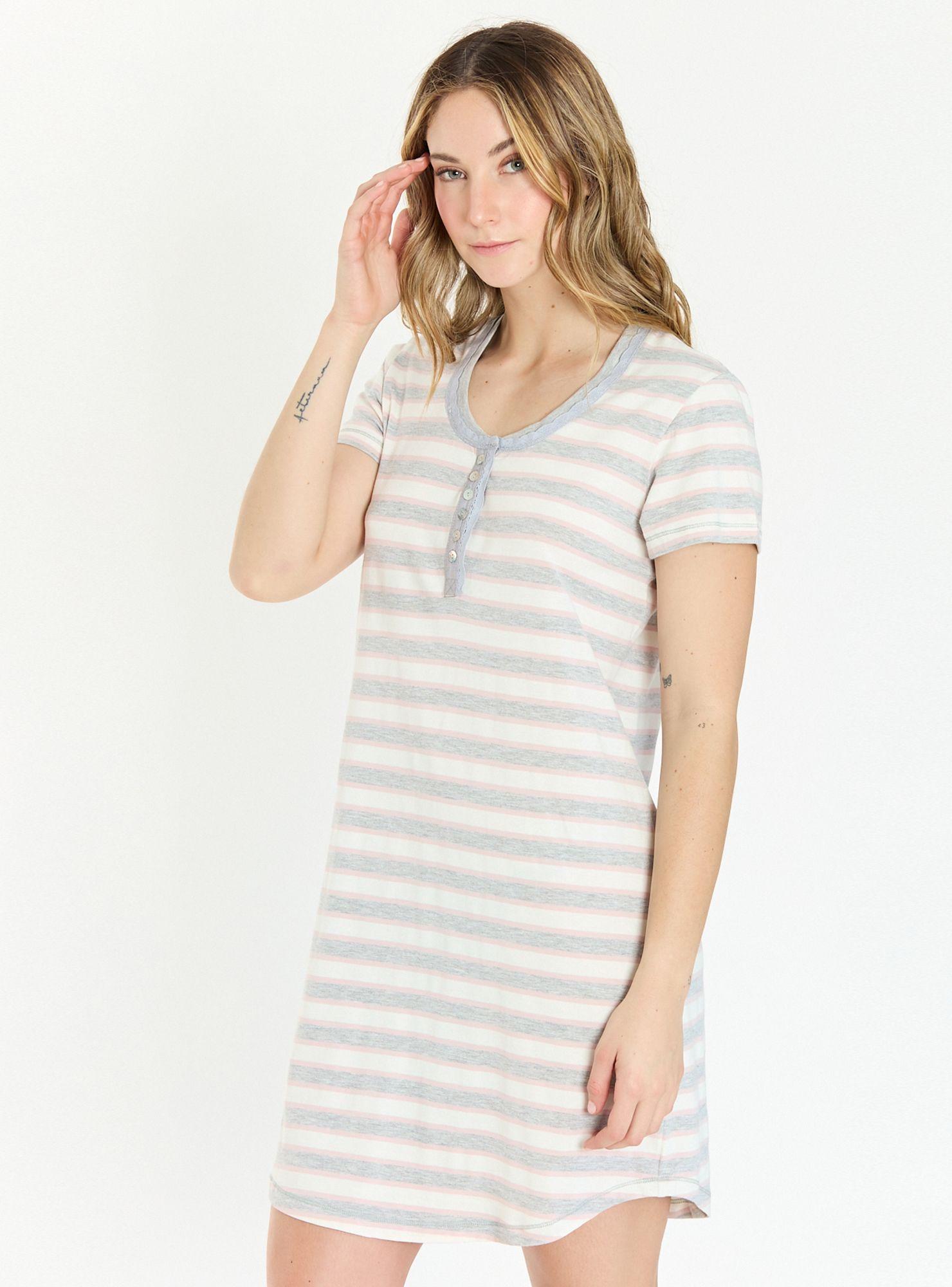 Camisa de Dormir New Rayas Gris-4